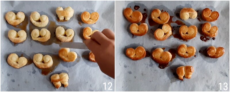 e. cuire les palmiers sucrés au four