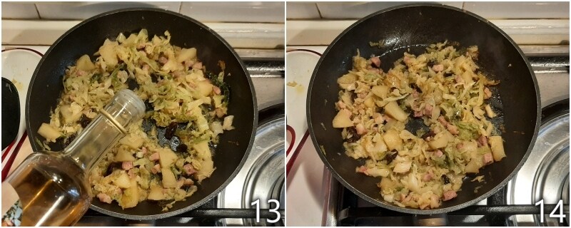 e. déglacer le chou vert aigre-doux avec le vinaigre
