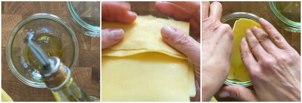 Lasagnes légères en cuisson sous vide en bocal