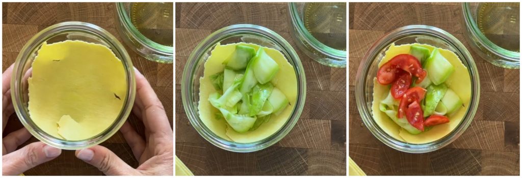 Lasagnes légères en cuisson sous vide en bocal