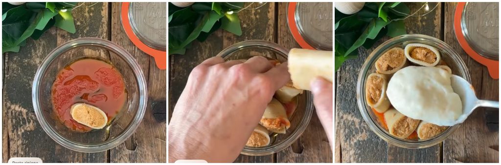 Pâtes farcies en cuisson sous vide