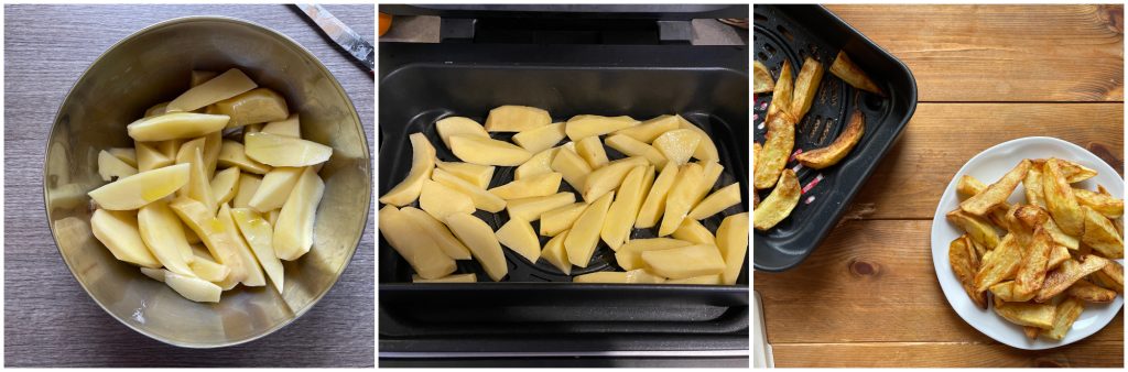 Pommes de terre en quartiers à la friteuse à air