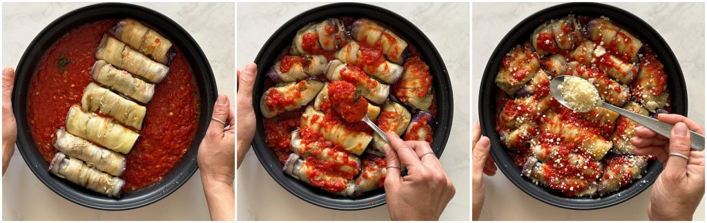 Rouleaux d'aubergines au micro-ondes
