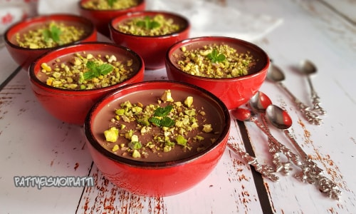 Panna cotta au chocolat et pistache