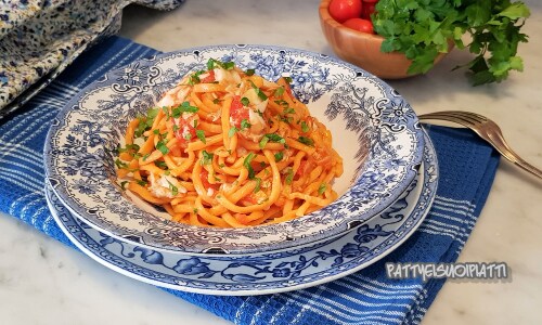 Taglierini roses à la sauce de grondin