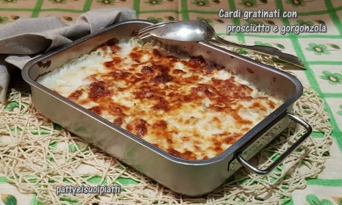 Cardons gratinés avec jambon et gorgonzola