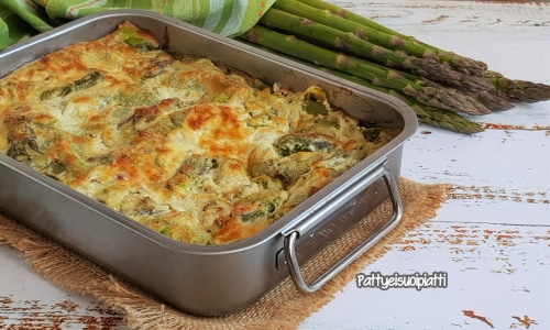 Lasagnes vertes au four avec asperges