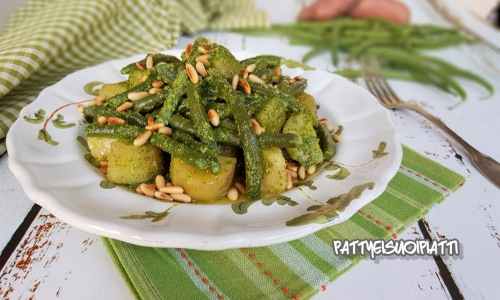 Haricots verts et pommes de terre au pesto génois