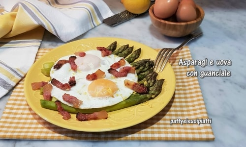 Asperges et œufs avec guanciale