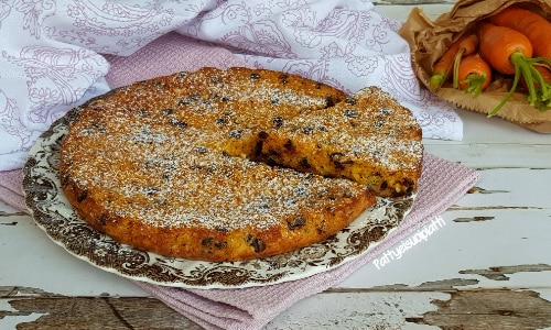 Gâteau aux carottes, amandes et chocolat