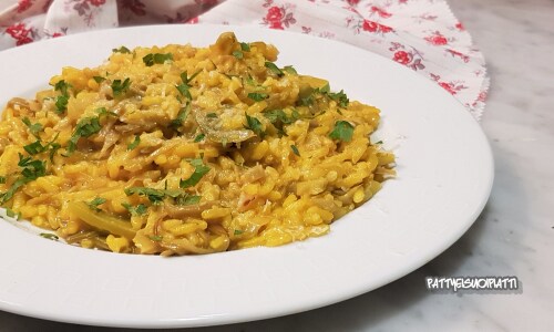 Risotto au safran avec artichauts