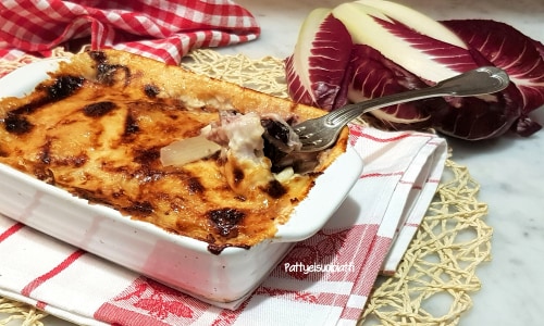 Trevigiana gratinée avec béchamel et zola