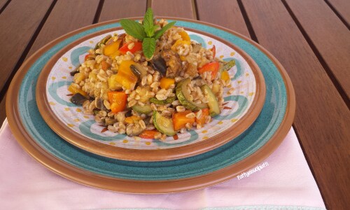Salade d’épeautre et légumes sautés
