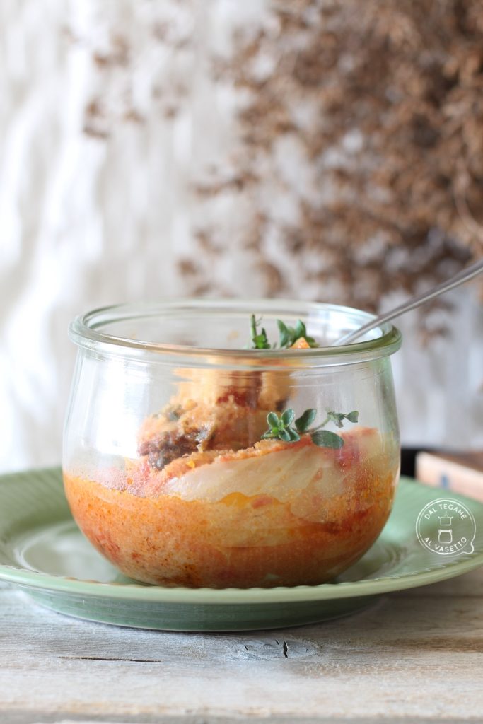 fenouils à la tomate cuits en bocal au micro-ondes avec la technique de la cuisson sous vide