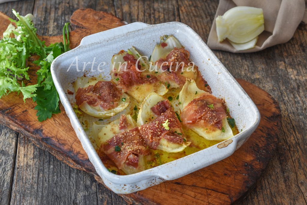 Fenouils au four gratinés avec charcuteries