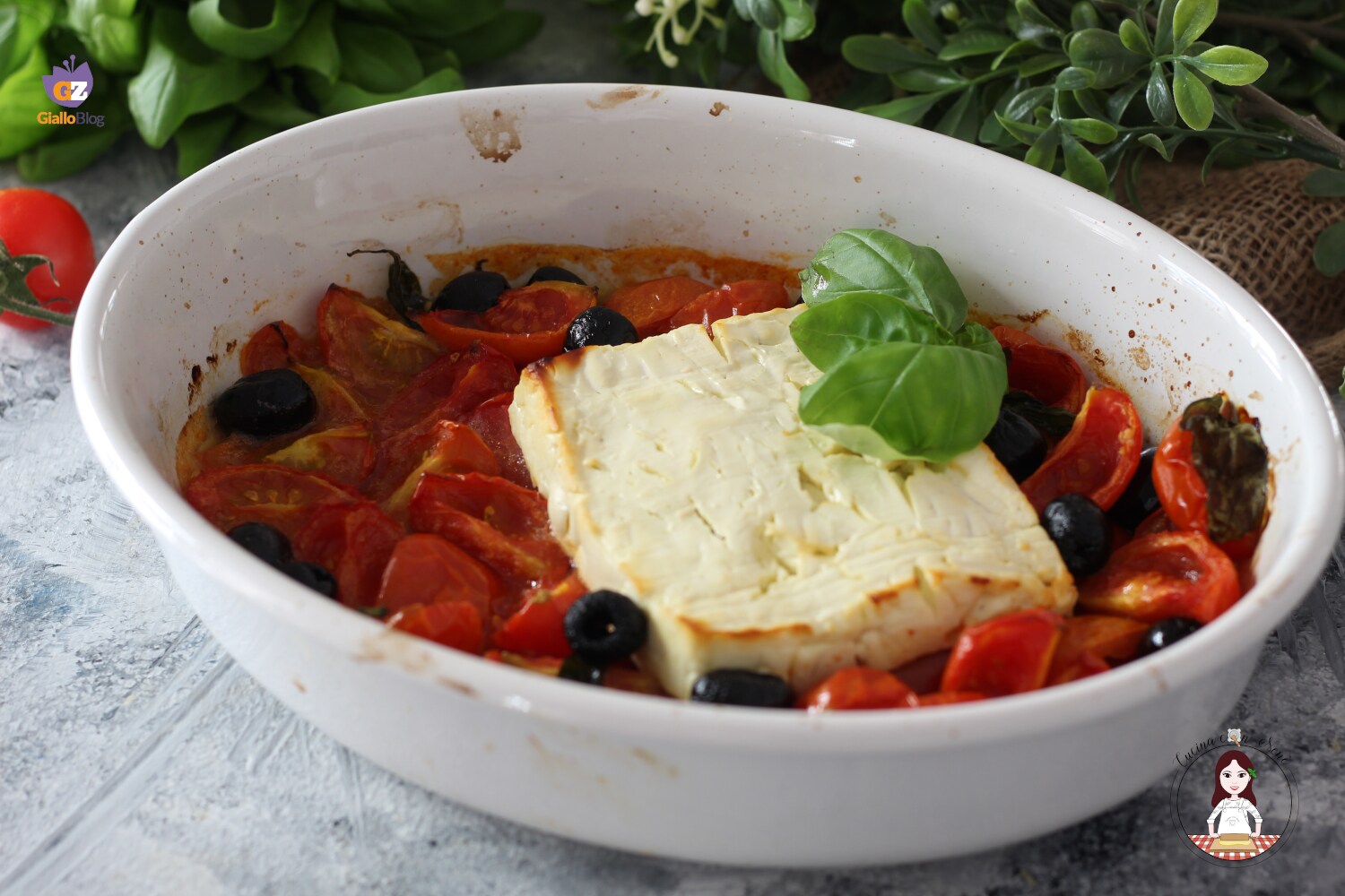 Feta rôtie avec tomates cerises