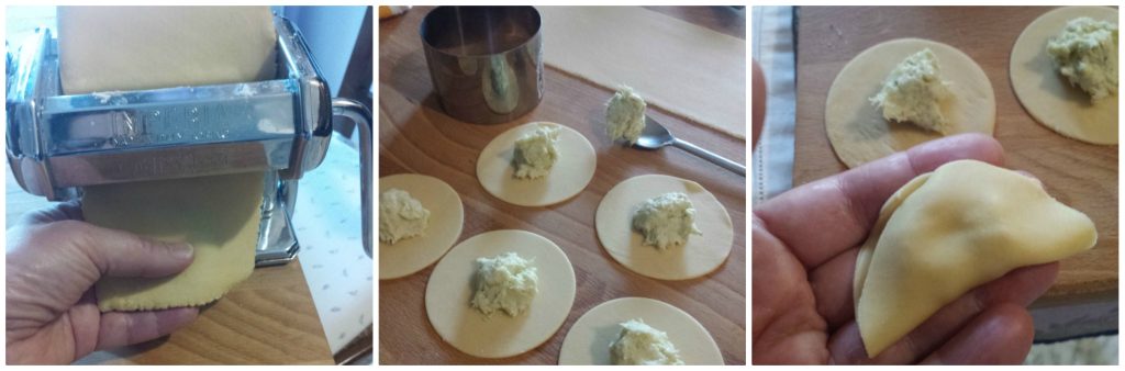 demi-lunes à la lotte et aux asperges