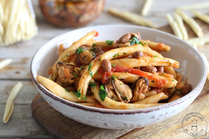 Fileja moules et haricots