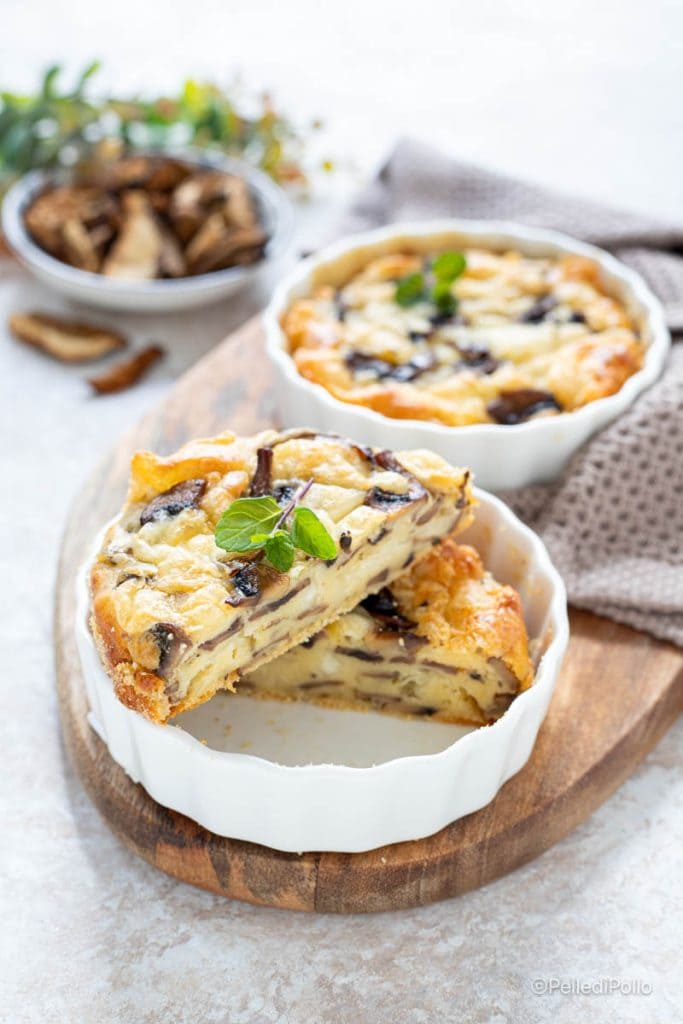 flans aux champignons et provola