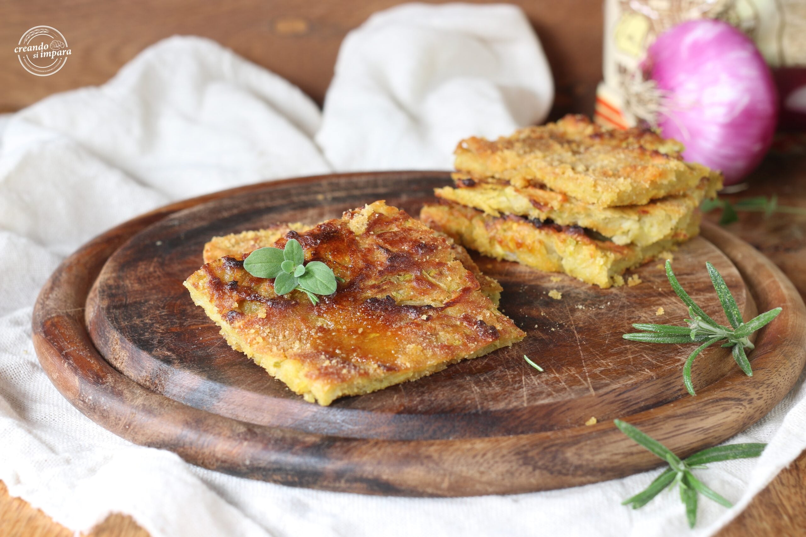 Focaccia de légumes avec farine de pois chiches