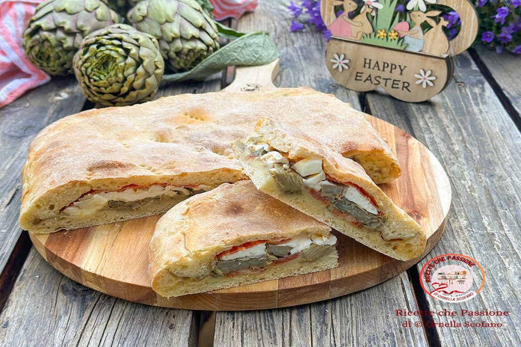 Recette focaccia farcie avec artichauts de Pâques