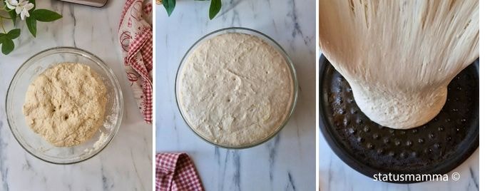 focaccia-moelleuse-flocons-patate-pâte levée-plat