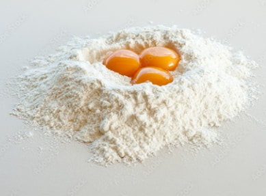 fontaine farine œufs