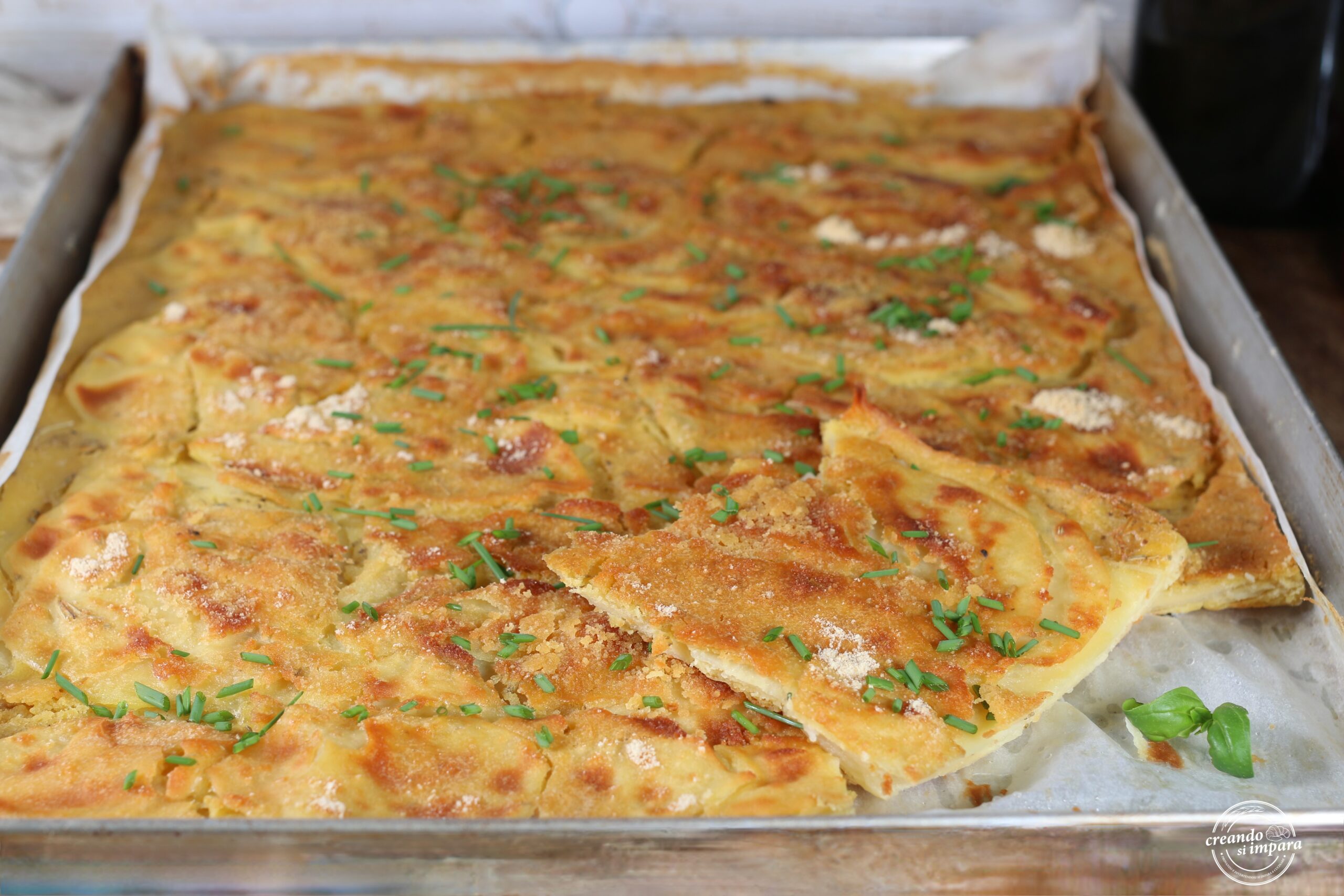 Galette de farine de pois chiches et pommes de terre