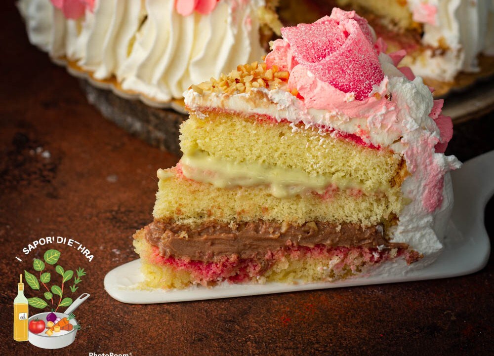 Gâteau gourmand à deux saveurs noisette et pistache