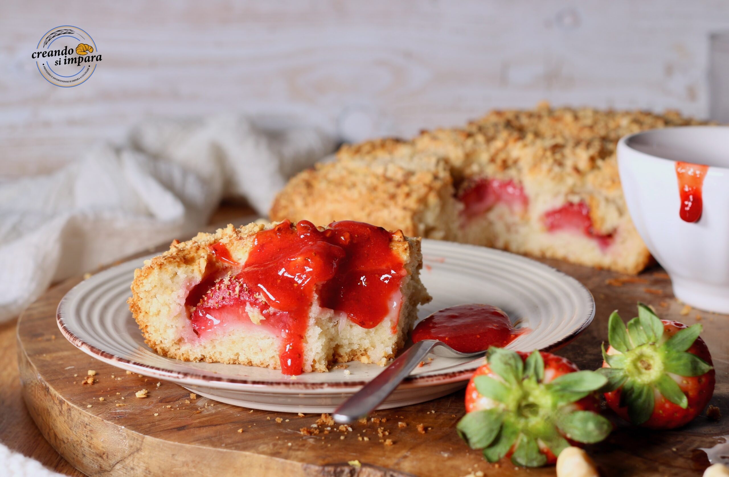 Gâteau aux fraises sans œufs, beurre et lait