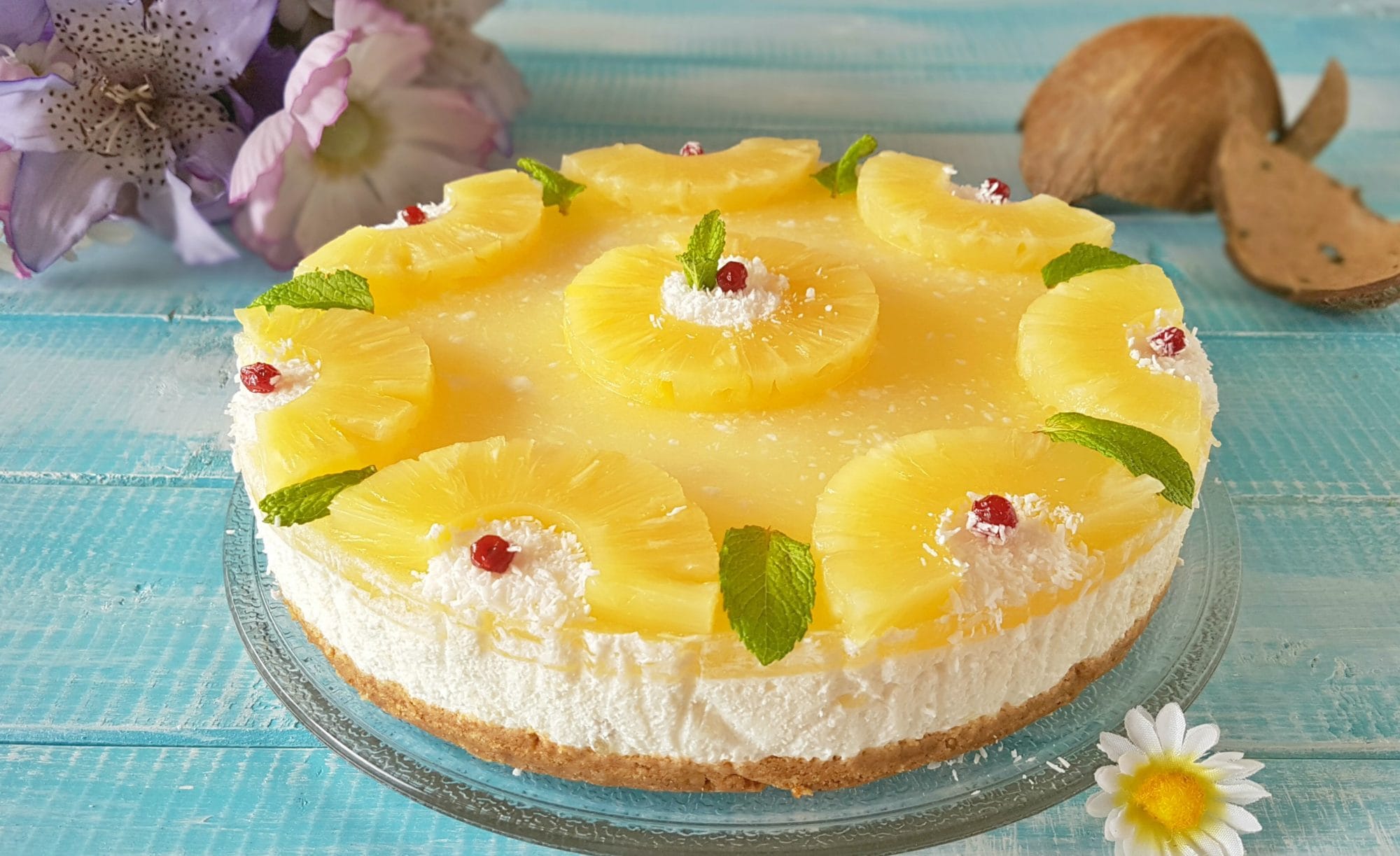 GÂTEAU FROID NOIX DE COCO ET ANANAS SANS CUISSON