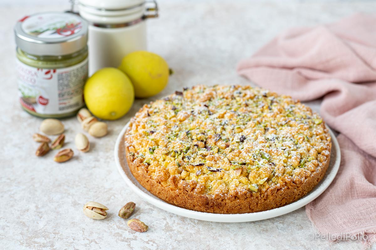 Gâteau émietté à la crème de pistache