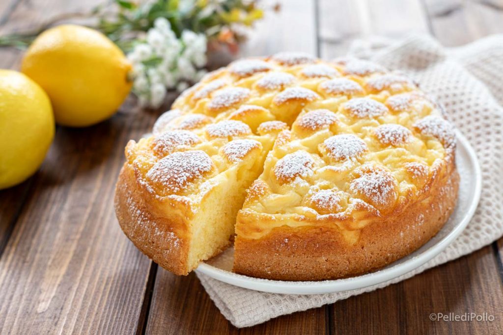 gâteau matelassé avec crème au citron