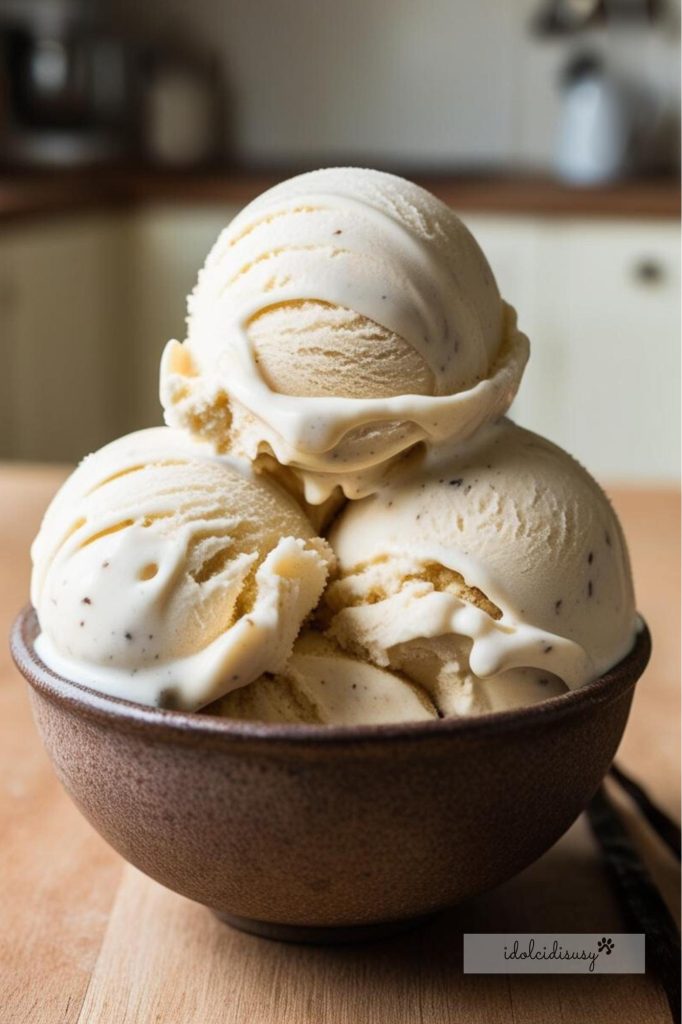idolcidisusy Glace à la vanille faite maison avec le Bimby, servie en coupe, crémeuse et parfaite pour l'été