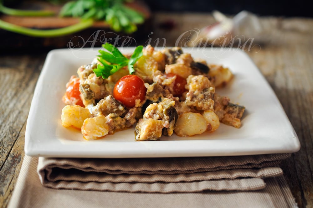 Gnocchis aubergines et ricotta avec viande hachée vickyart art en cuisine