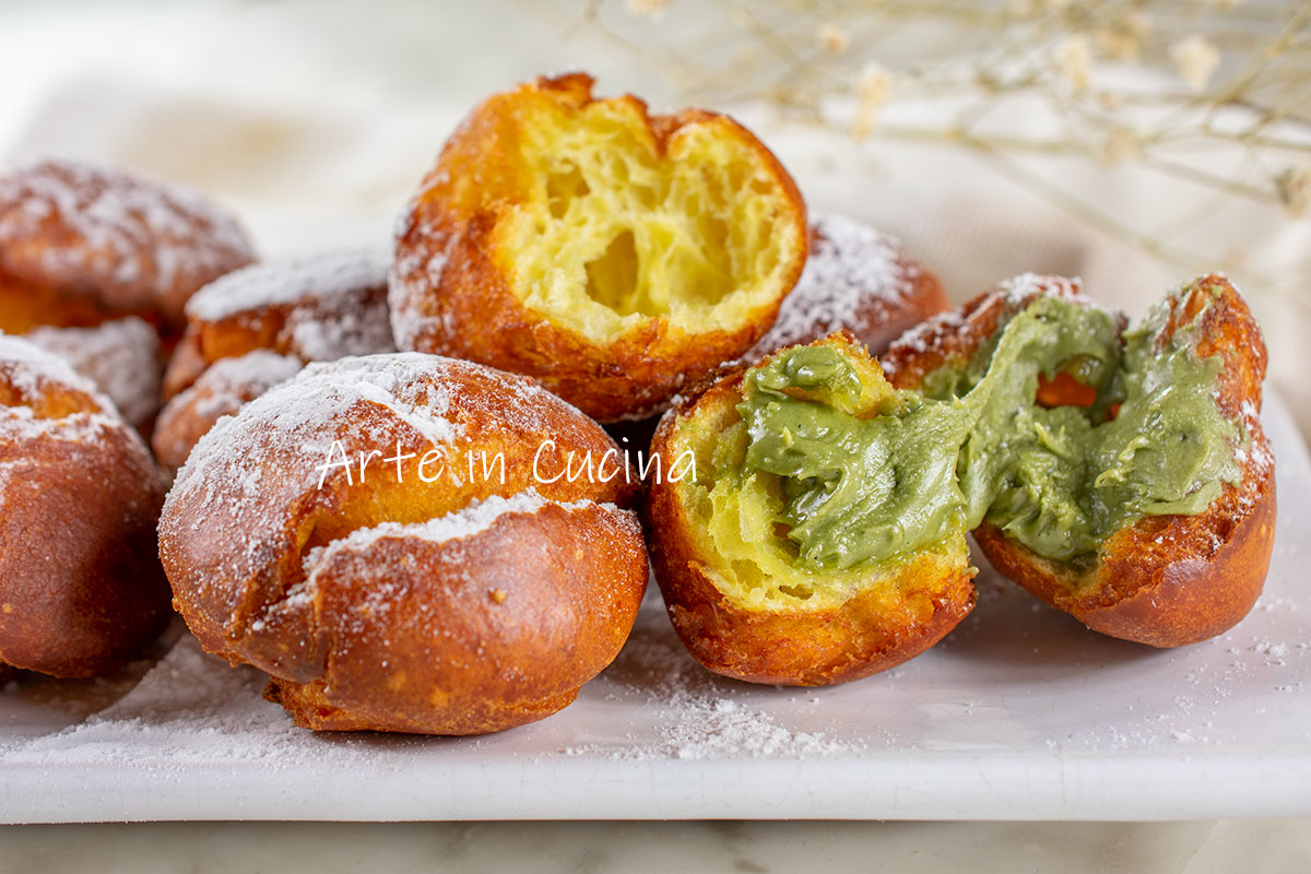 Gouttes d’or au pistache beignets