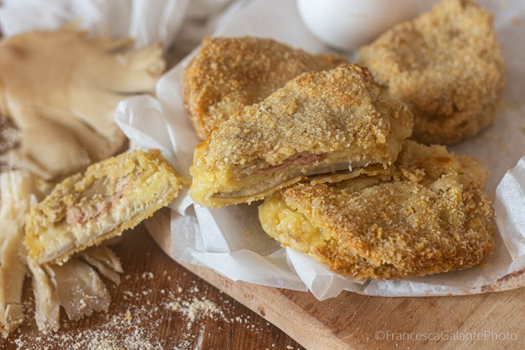 Cordon bleu croustillants aux champignons au four