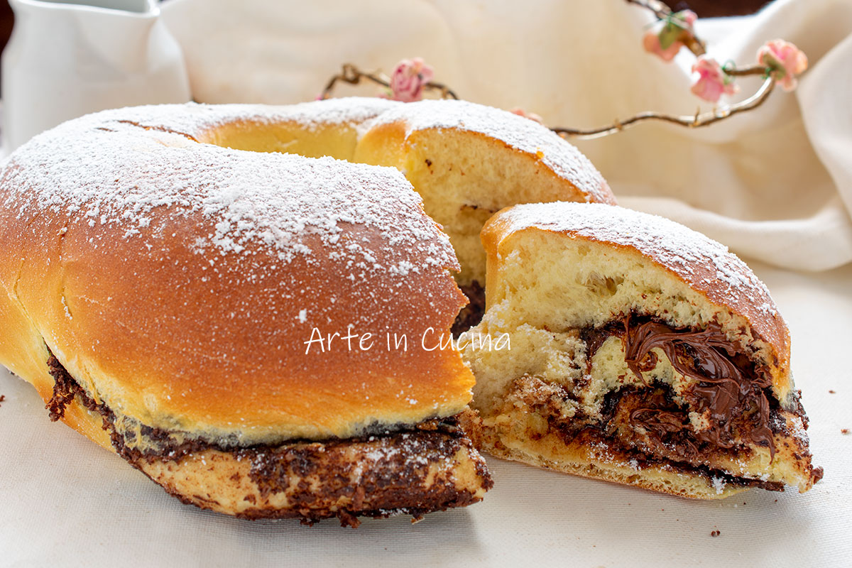 Couronne brioche noix de coco et nutella