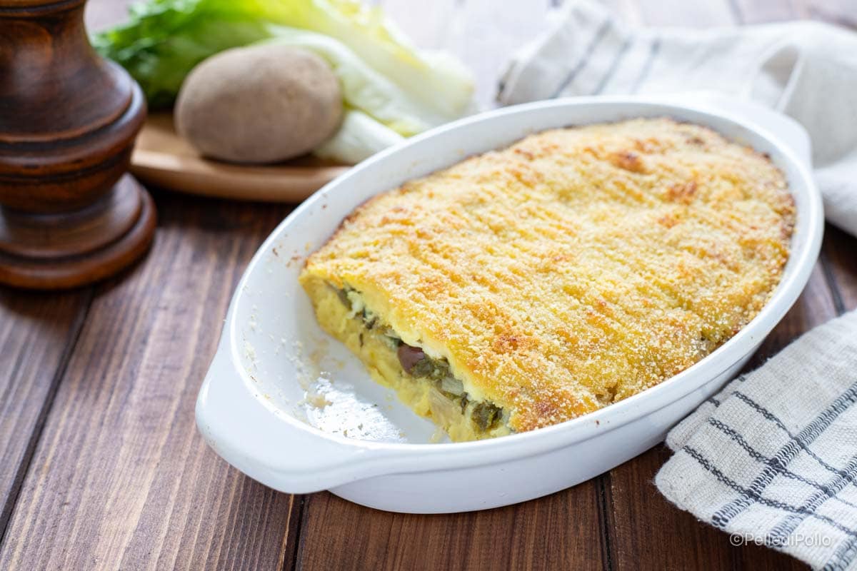 Gratin de pommes de terre et scarole