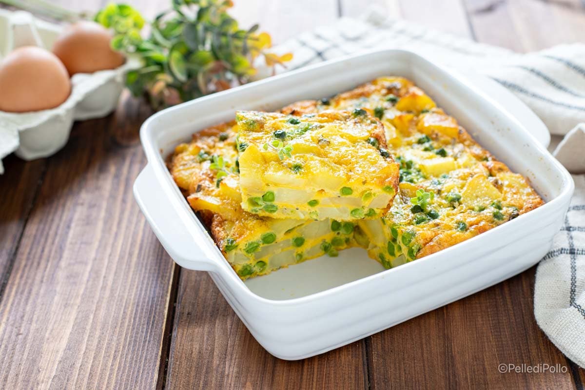 Gratin de pommes de terre et pois au four