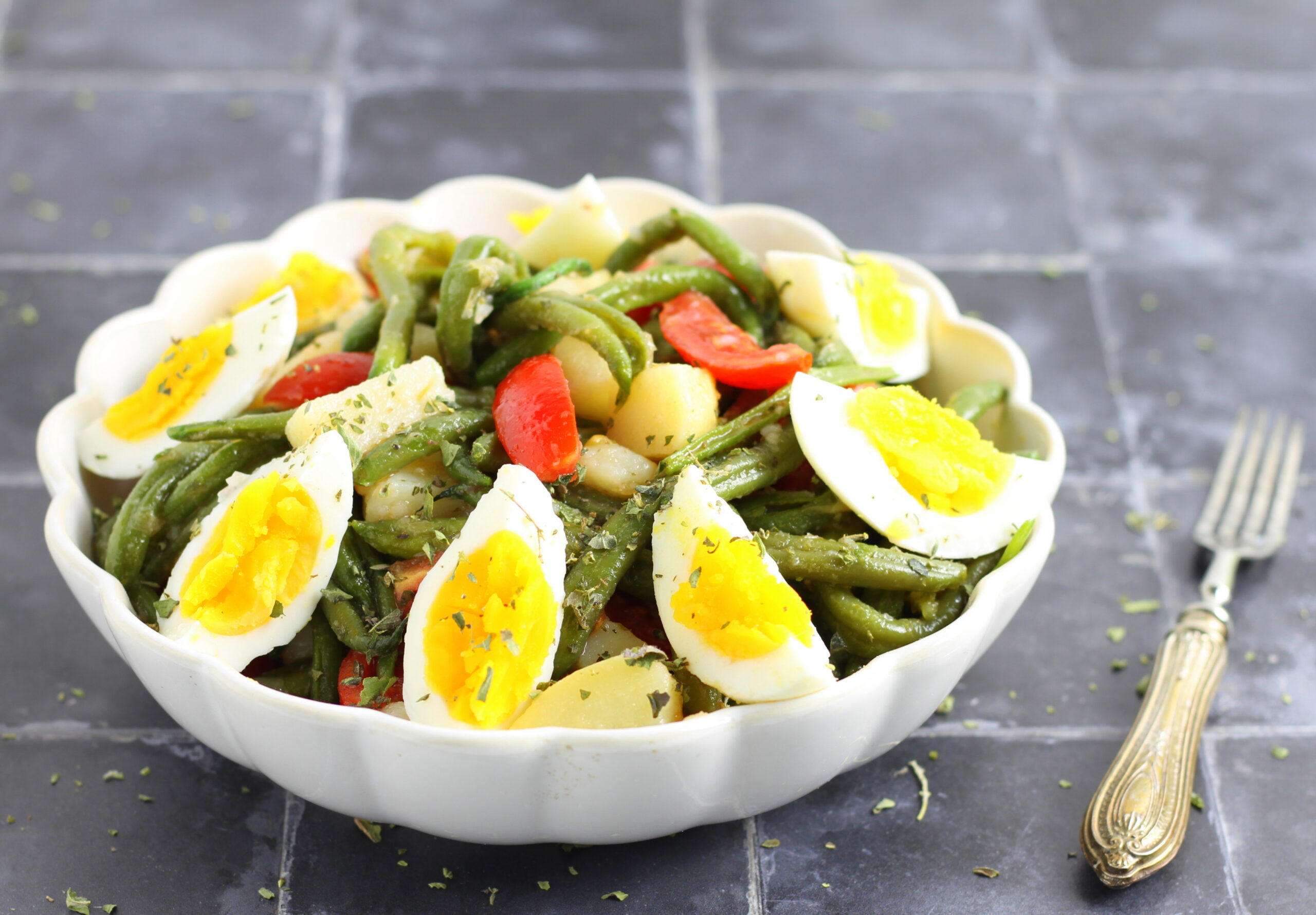 Salade fraîche de haricots verts et pommes de terre