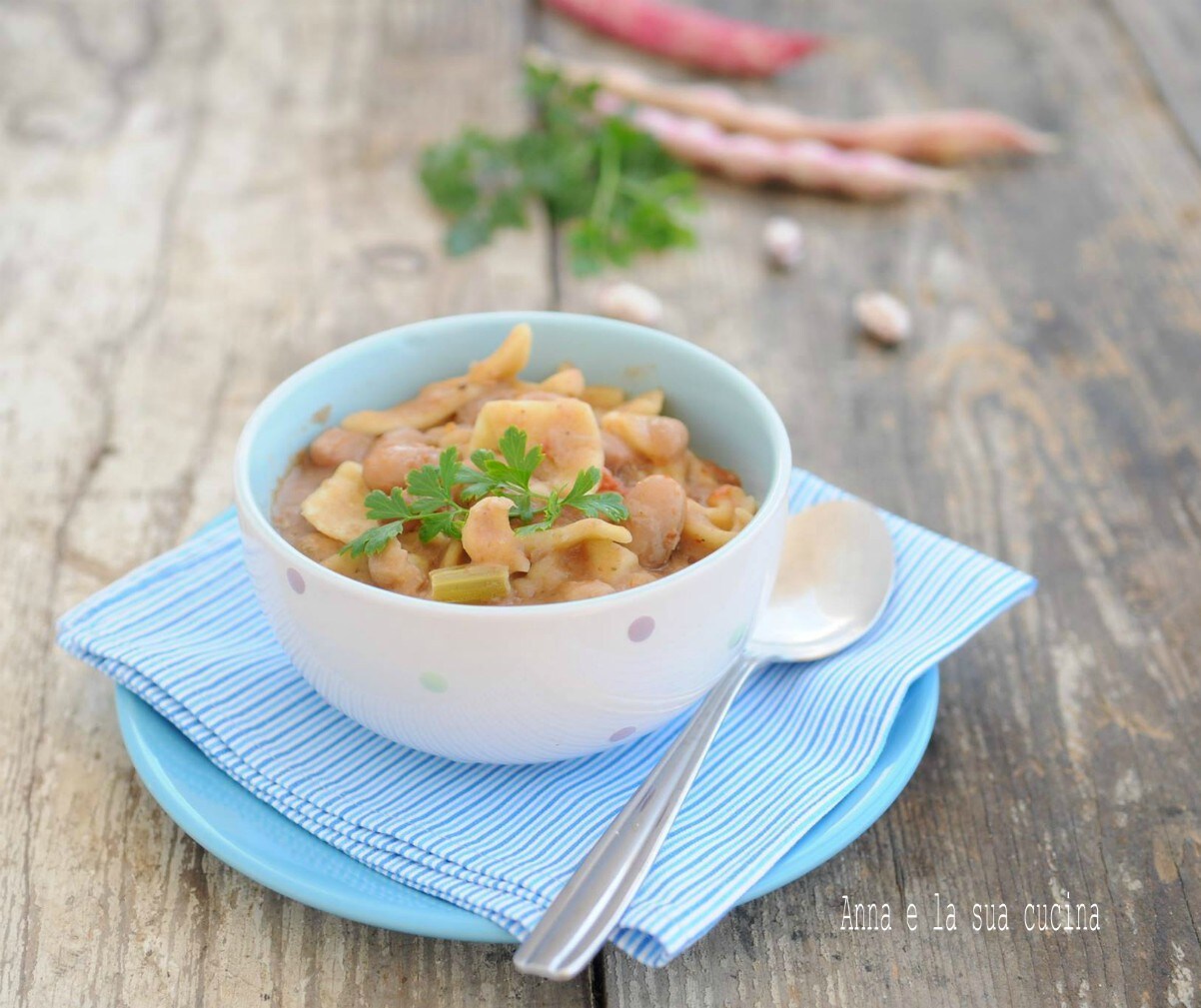 Maltagliati avec haricots borlotti frais