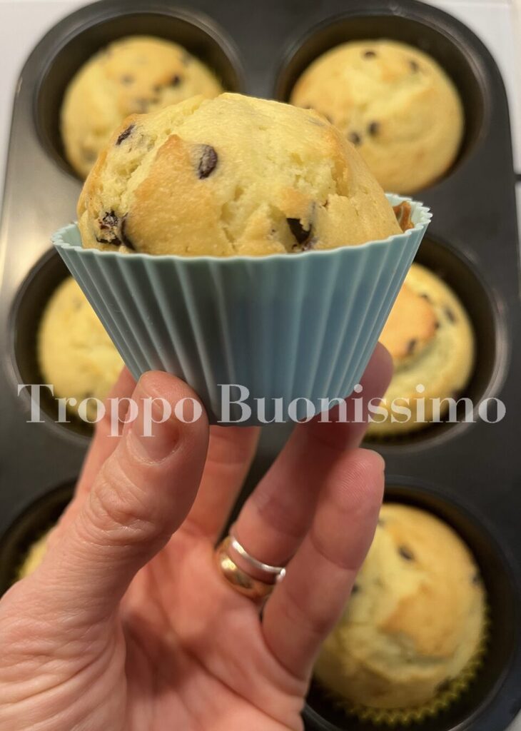 Muffins avec crème de noisettes et pépites de chocolat