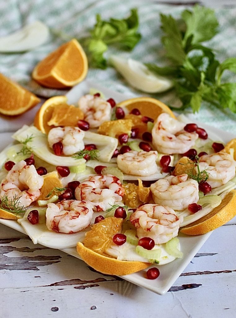 Salade d'agrumes aux crevettes