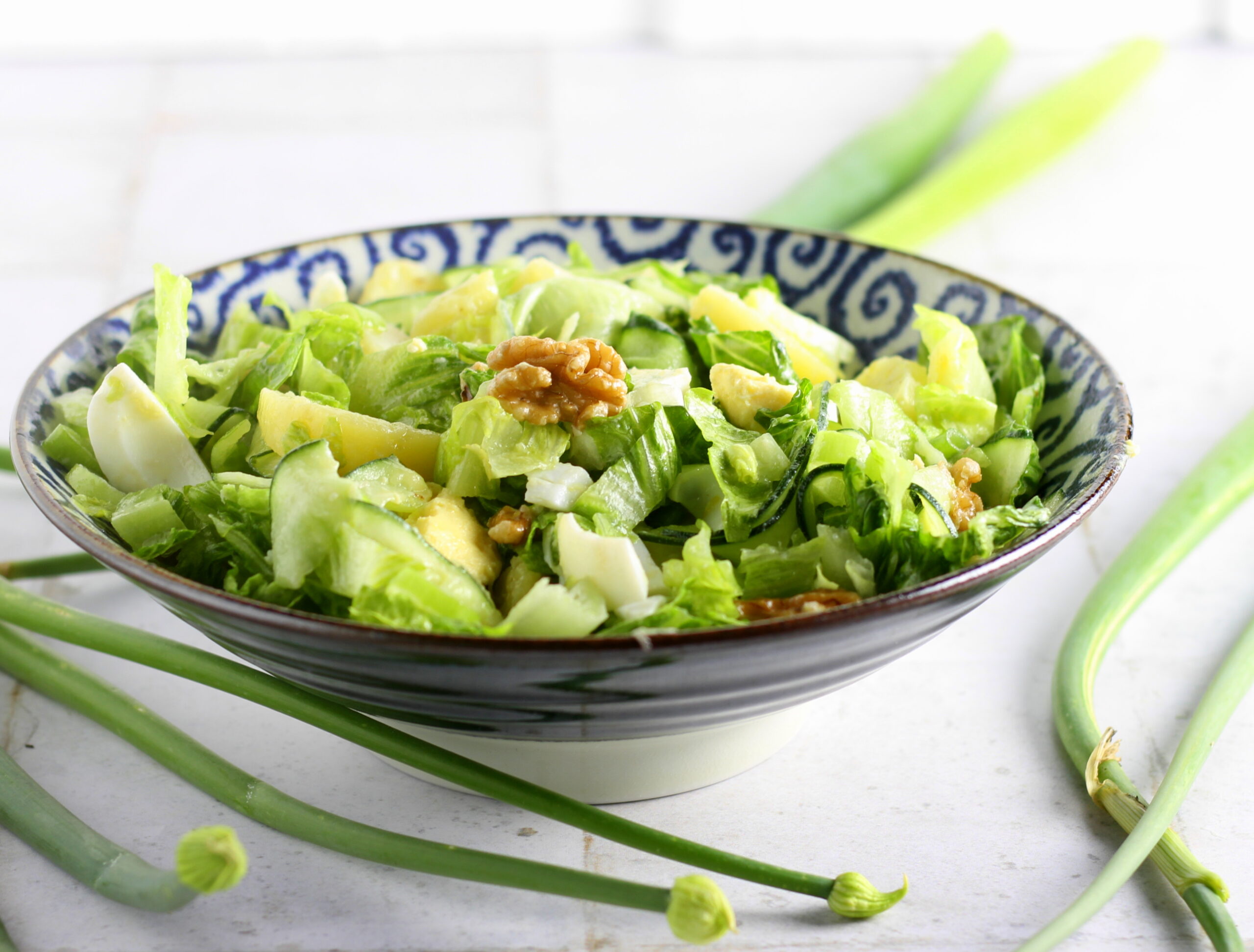 Salade de laitue œufs durs et pommes de terre