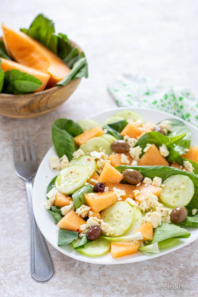 salade avec melon et concombres