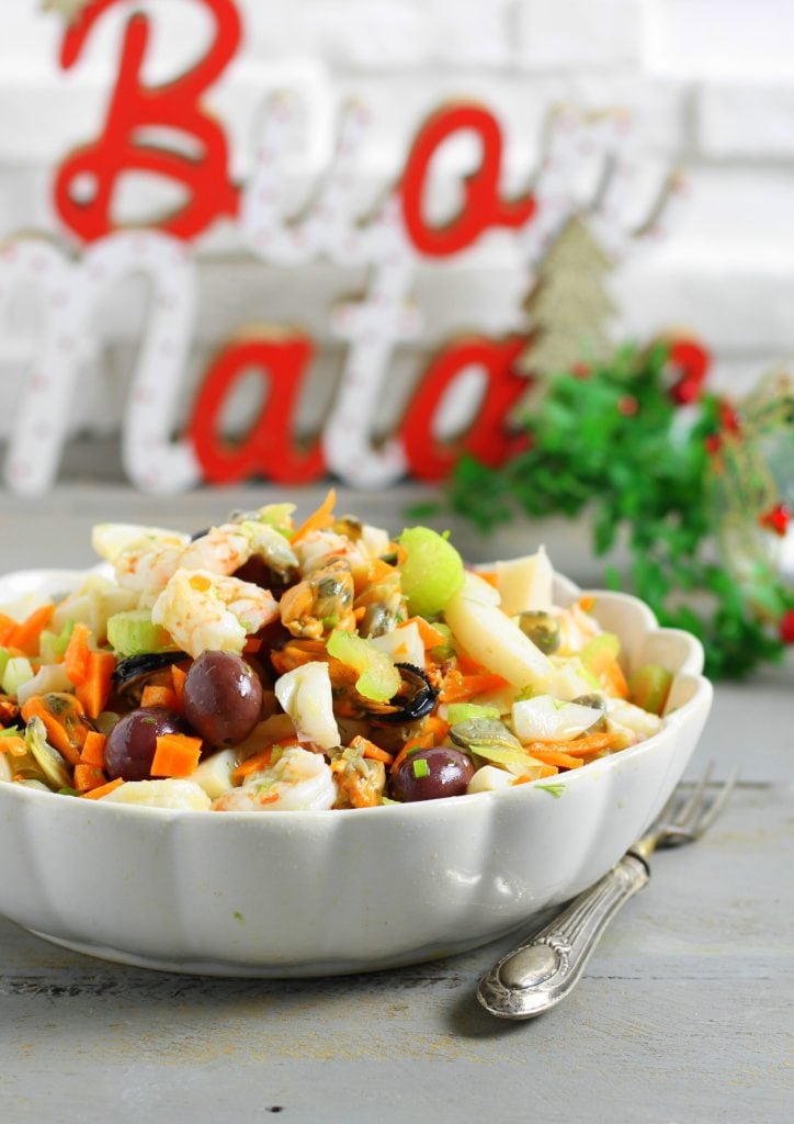 Salade de fruits de mer avec légumes croquants