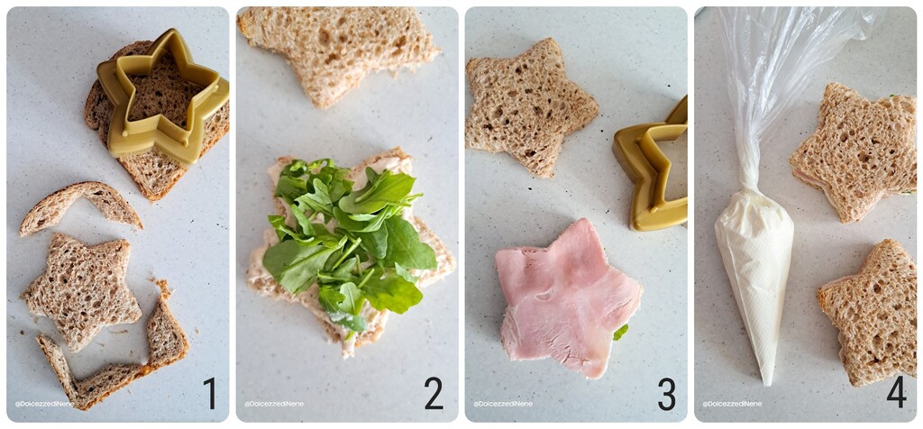 tramezzini étoiles de Noël salés