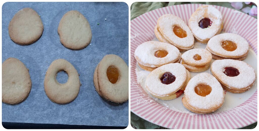 Biscuits œuf de Pâques sans lactose avec confiture