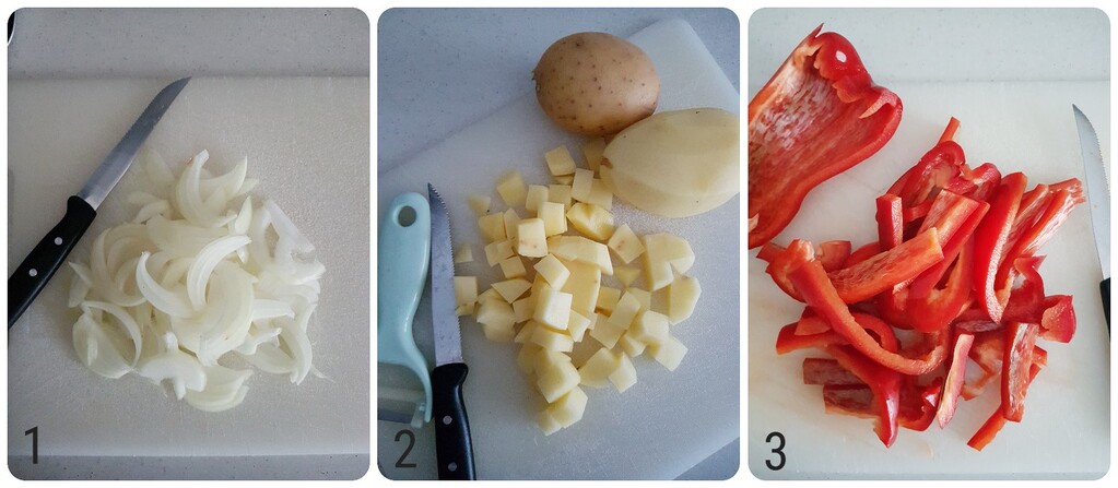 salade de poivrons et pommes de terre en sauce